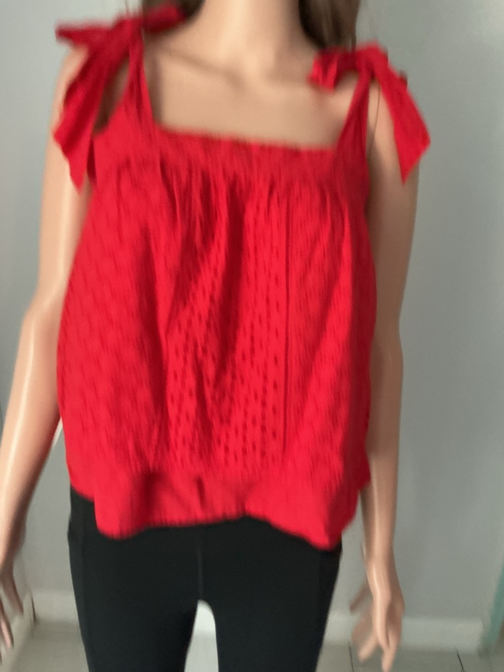 RACHEL Rachel Roy Red Eyelet Tie-Strap top - Picture 3 of 10